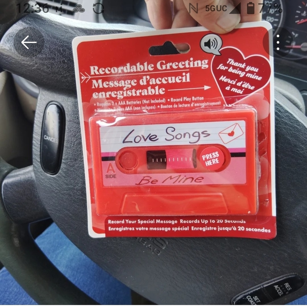 Recordable Greeting Card with Pink and Red Design